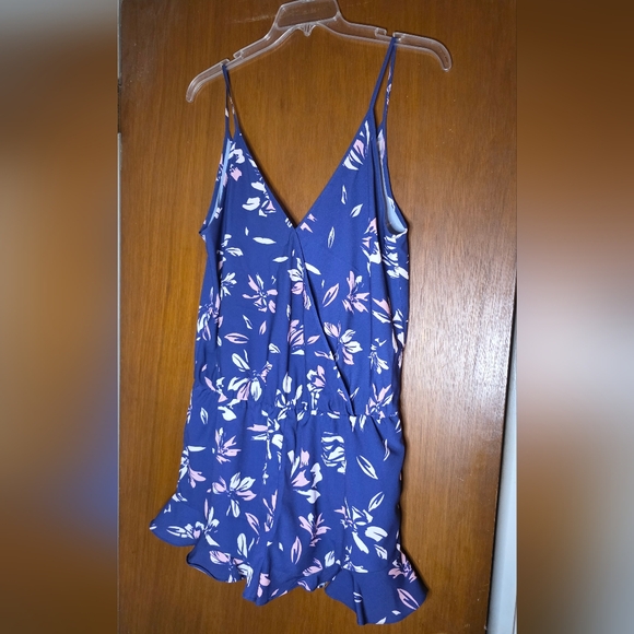 A New York Floral Print Romper Blue Pink XL - Picture 1 of 3